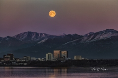 Moonrise over Anchorage