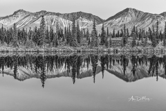 Mountain Reflection Monochrome