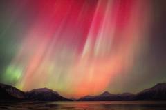 Colorful Aurora Borealis over Turnagain Arm