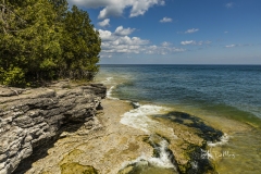 Limestone cliffs and trees