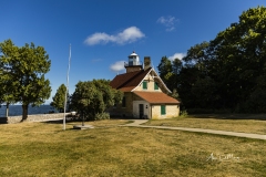 Eagle Bluff Lighthouse and flagpole